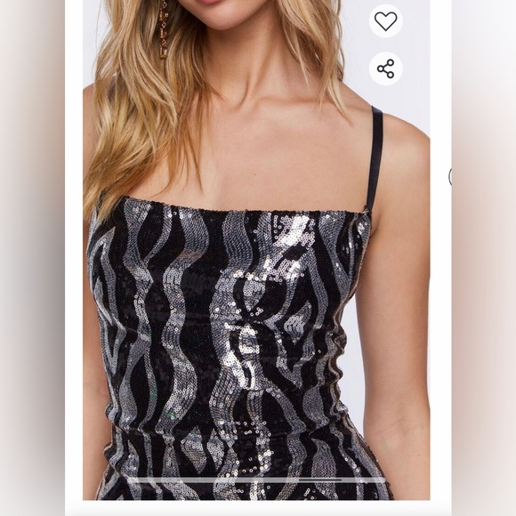 Black & Silver Sequin Sparkly Shiny Bodycon Mini Strappy Back Party Dress - Picture 5 of 10